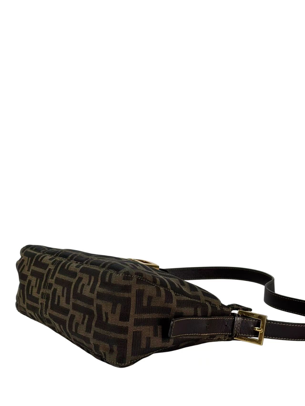 FENDI - Mamma Baguette Zucca Shoulder Bag Gold Hardware
