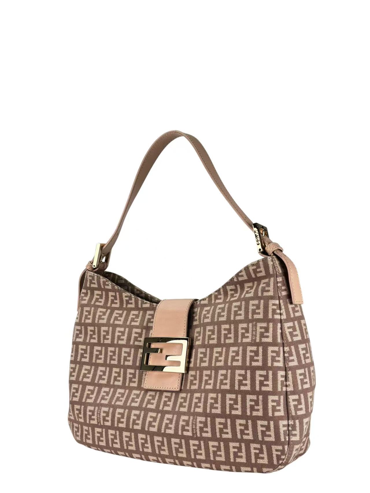 FENDI - Canvas Pink Zucchino Shoulder Bag 