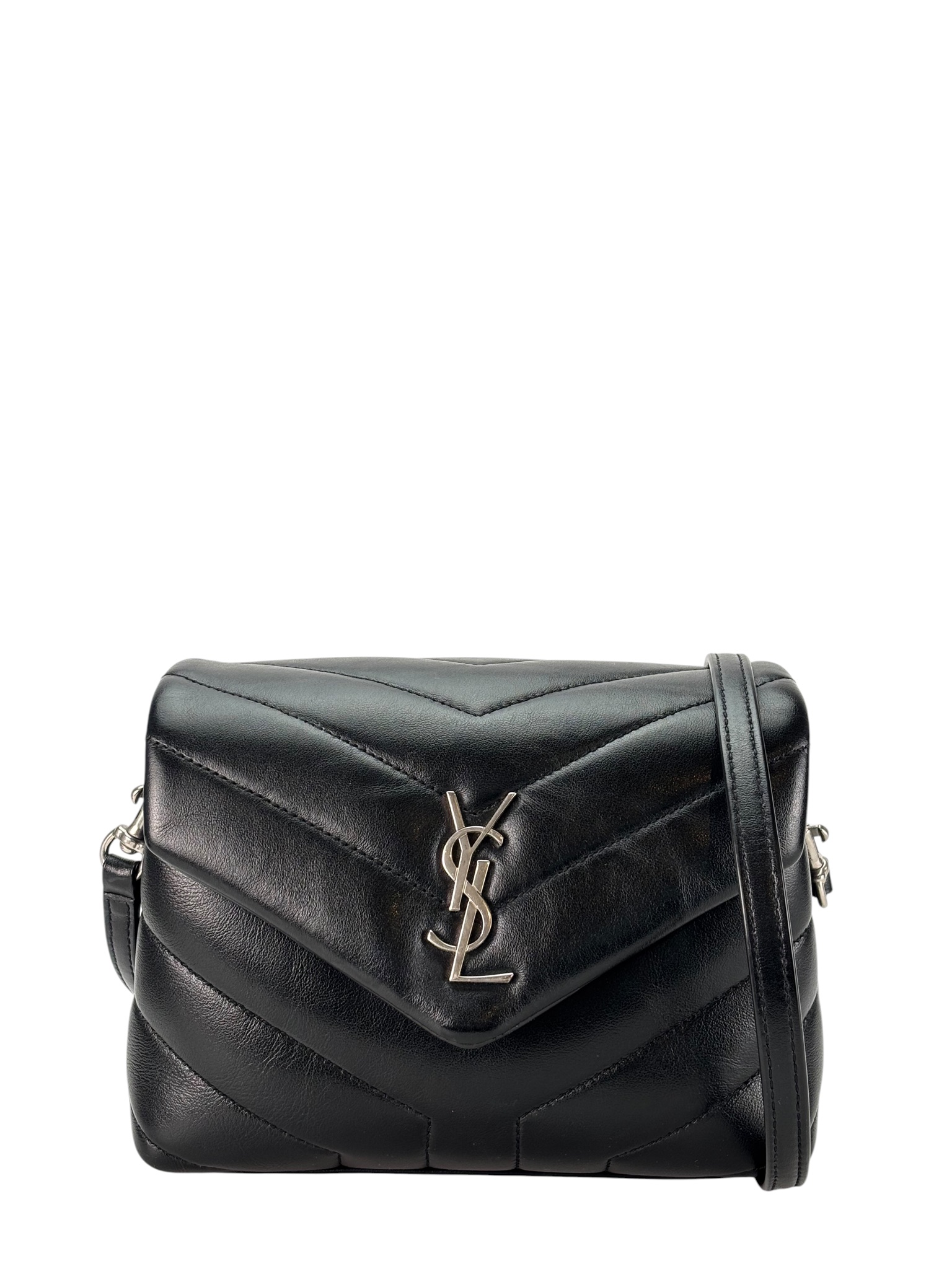 SAINT LAURENT - Black Calfskin Loulou Toy Shoulder Bag 