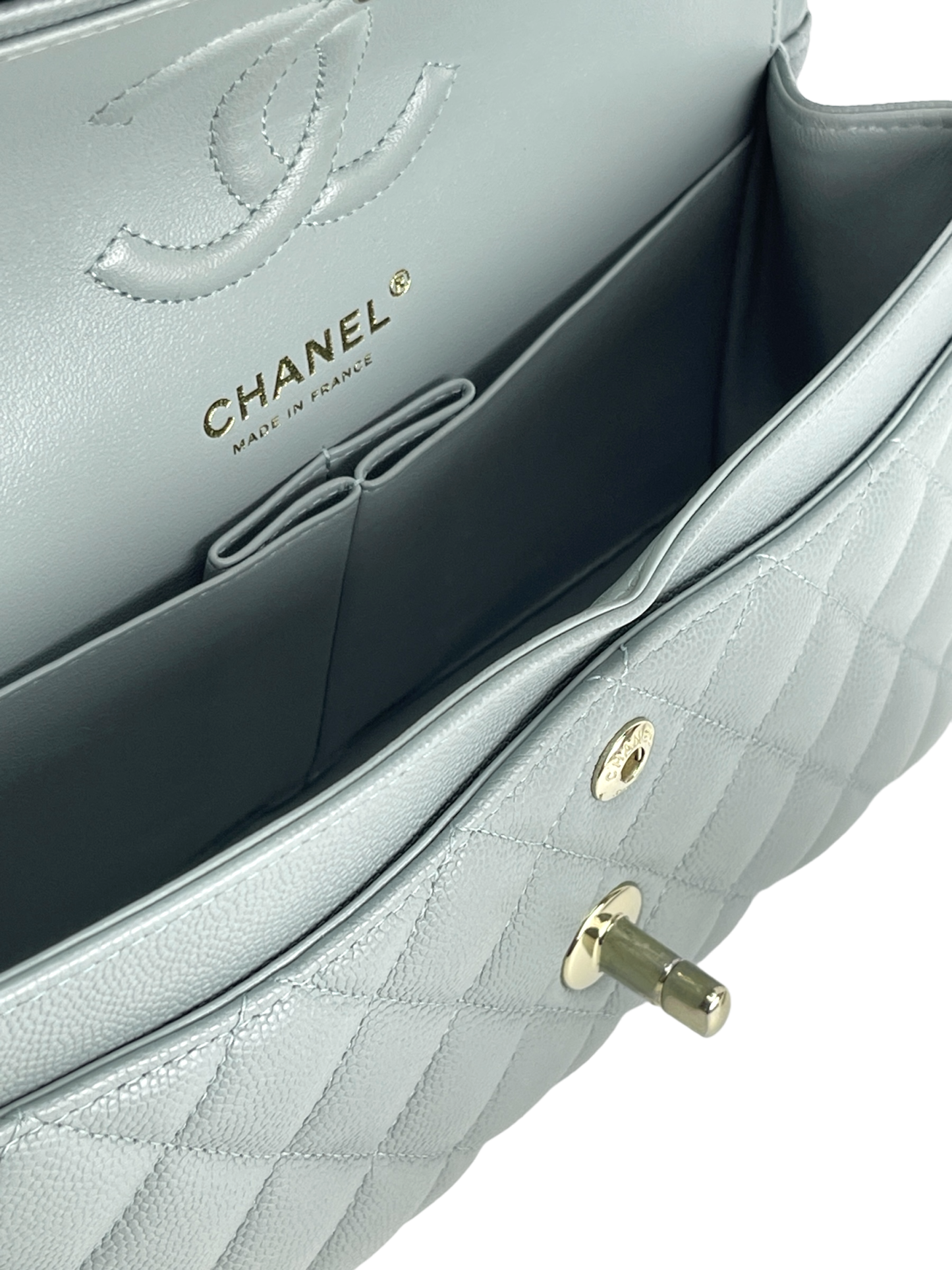 CHANEL - Light Grey Caviar CF23 Shoulder Bag