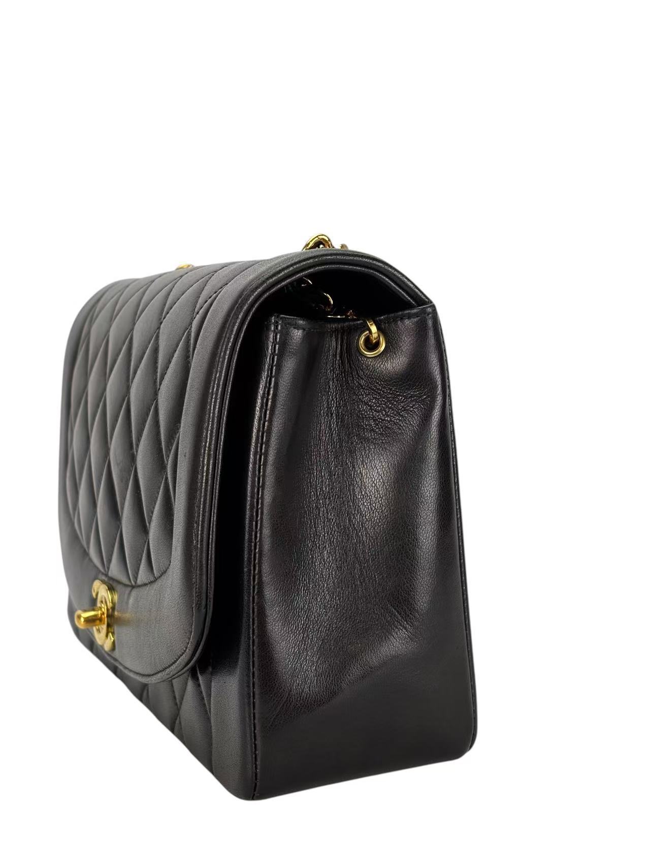 CHANEL - Black Lambskin Medium Diana Shoulder Bag