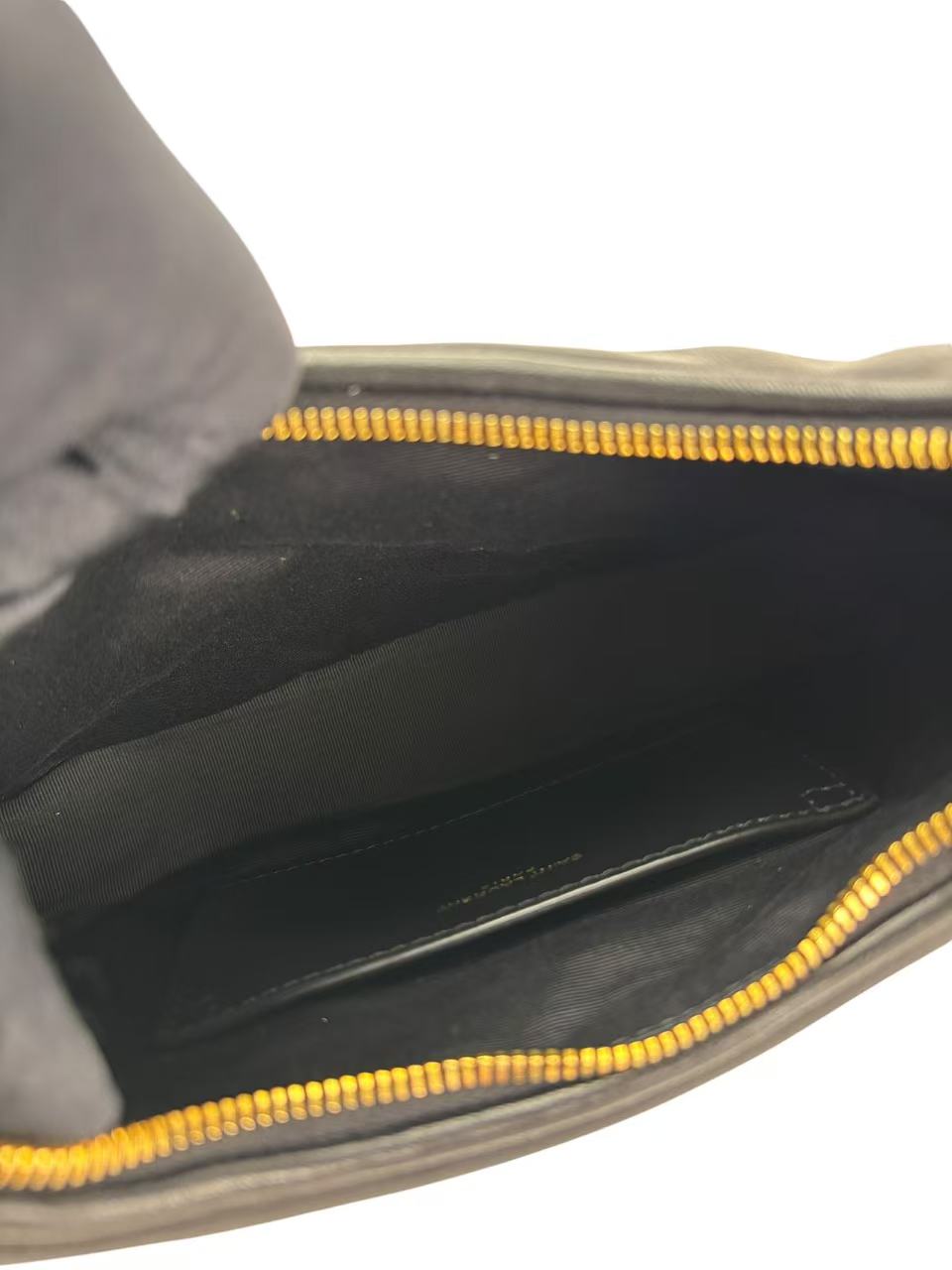 SAINT LAURENT - Black Lambskin Calypso YSL Hobo Bag
