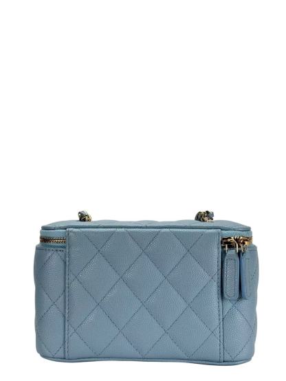 CHANEL - Small Vanity Case With Chain Blue Caviar