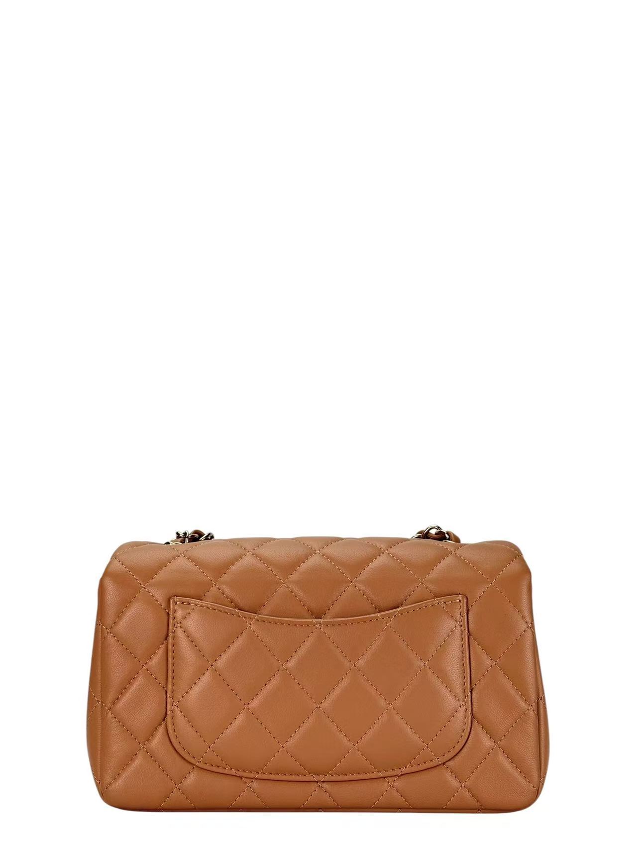 CHANEL -  Caviar Mini Flap Shoulder Bag Dark Beige Gold Hardware
