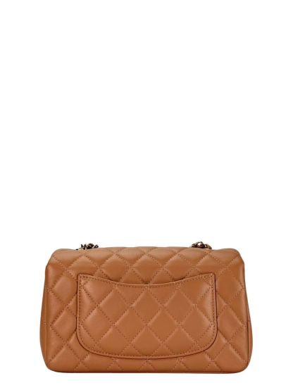 CHANEL -  Caviar Mini Flap Shoulder Bag Dark Beige Gold Hardware