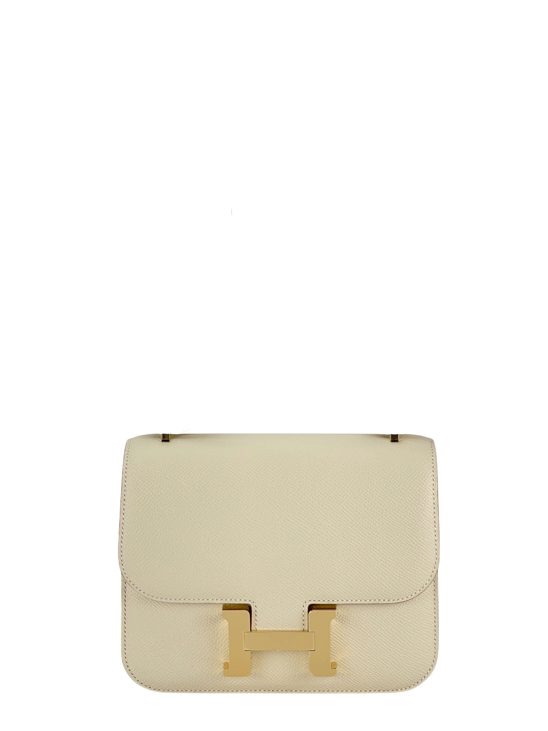 HERMES - Constance Mini 19 Craie Epsom Permabrass Gold Hardware