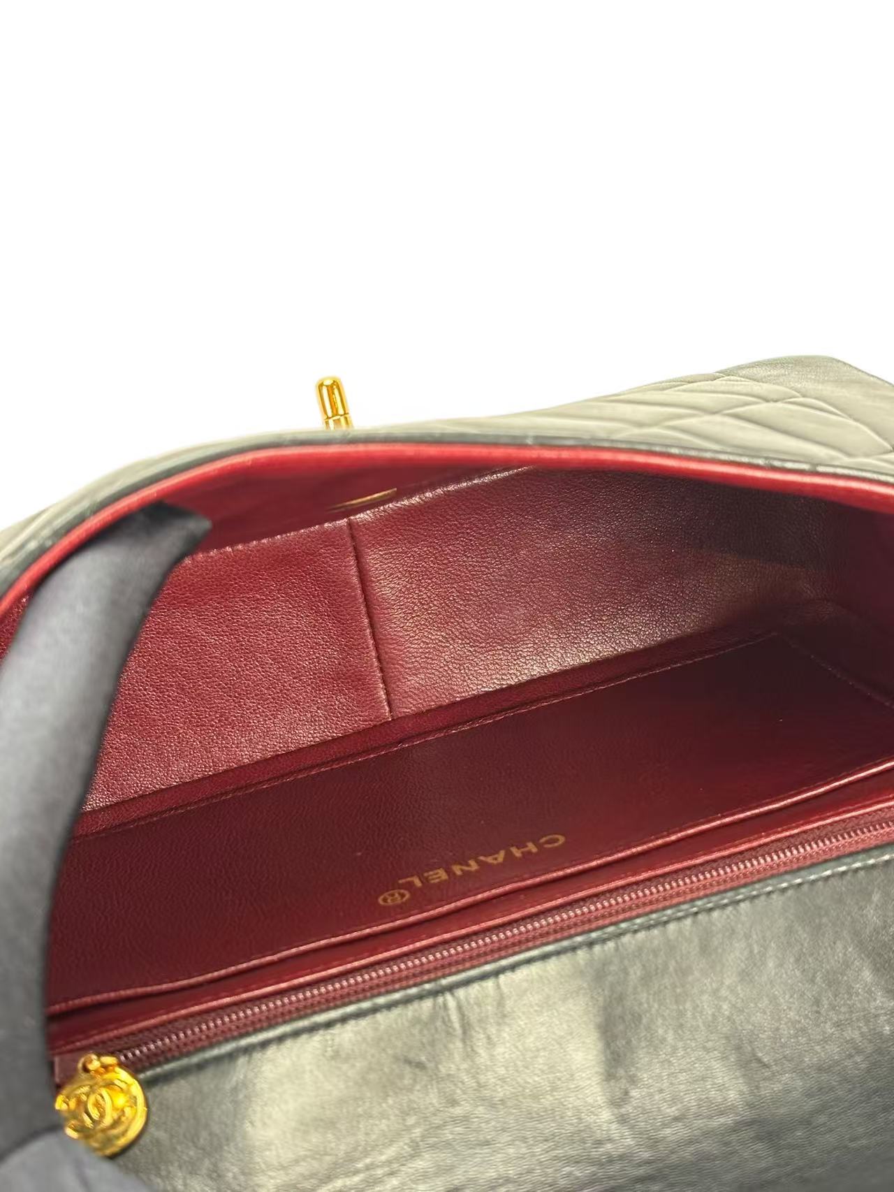 CHANEL - Black Lambskin Medium Diana Shoulder Bag