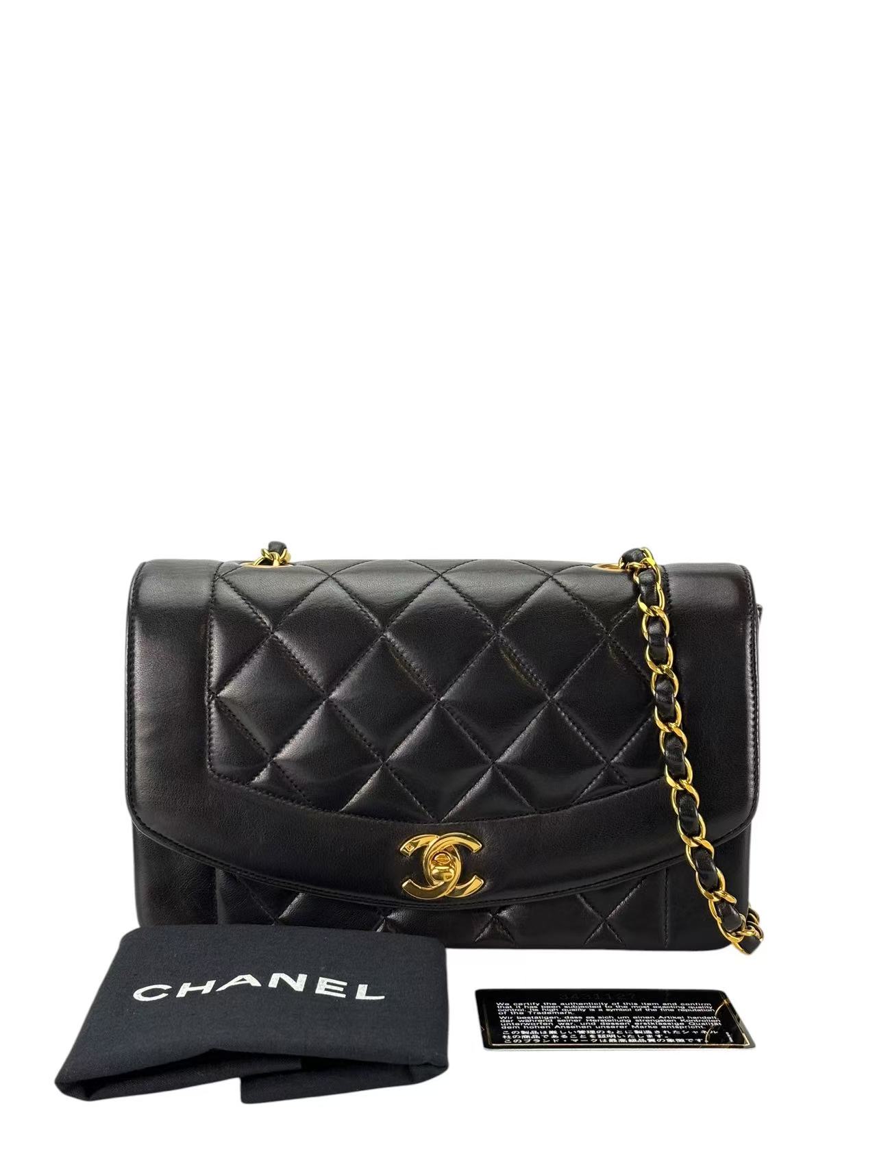 CHANEL - Black Lambskin Small Diana 22 Shoulder Bag