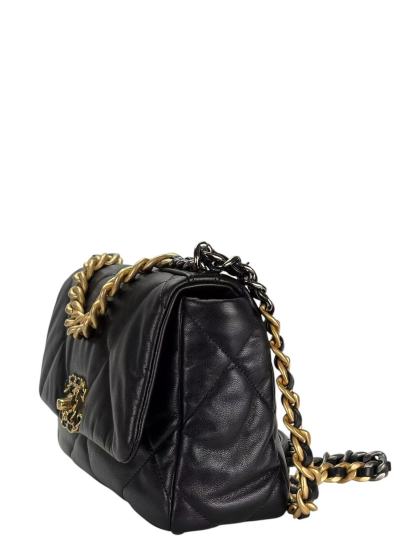 CHANEL - Medium 19 Bag Black Lambskin Handbag