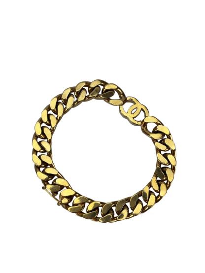 CHANEL - CC Logo Gold Chain Bracelet