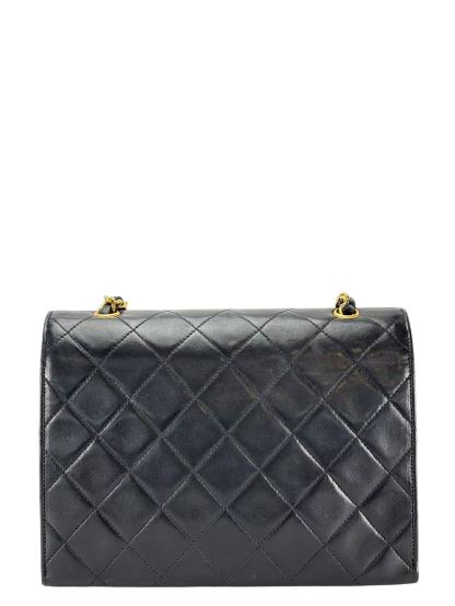 CHANEL - Big CC Logo Shoulder Bag Black Lambskin Gold Hardware