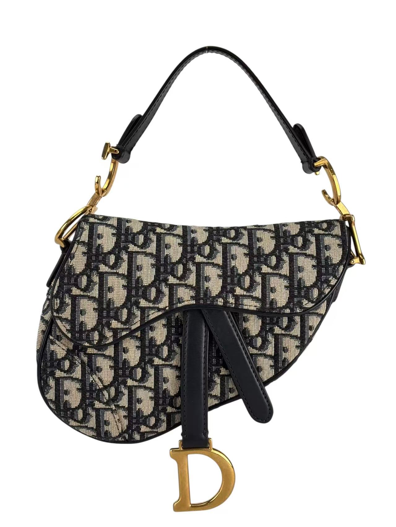 CHRISTIAN DIOR - Saddle Pochette Oblique Jacquard
