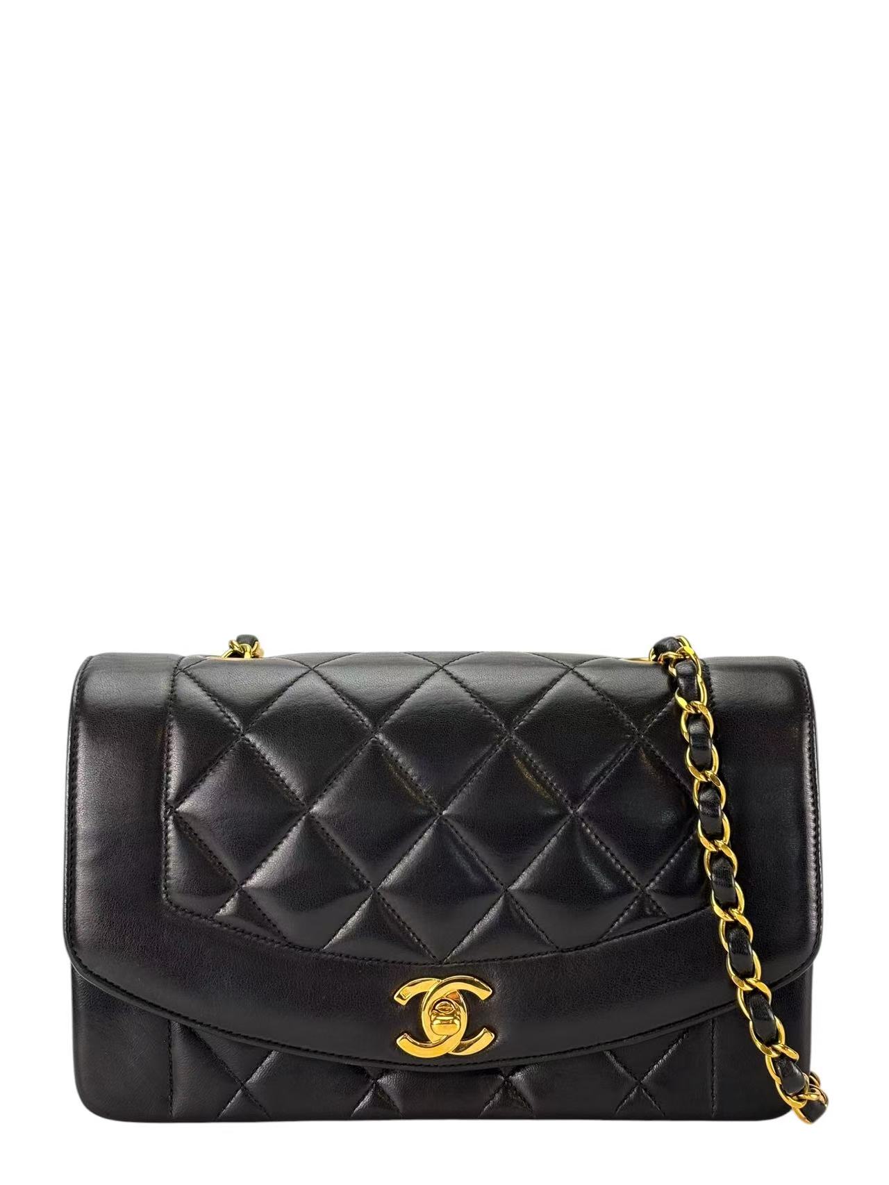 CHANEL - Black Lambskin Small Diana 22 Shoulder Bag