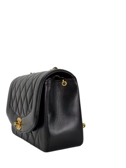 CHANEL - Black Lambskin  Small Diana Shoulder Bag