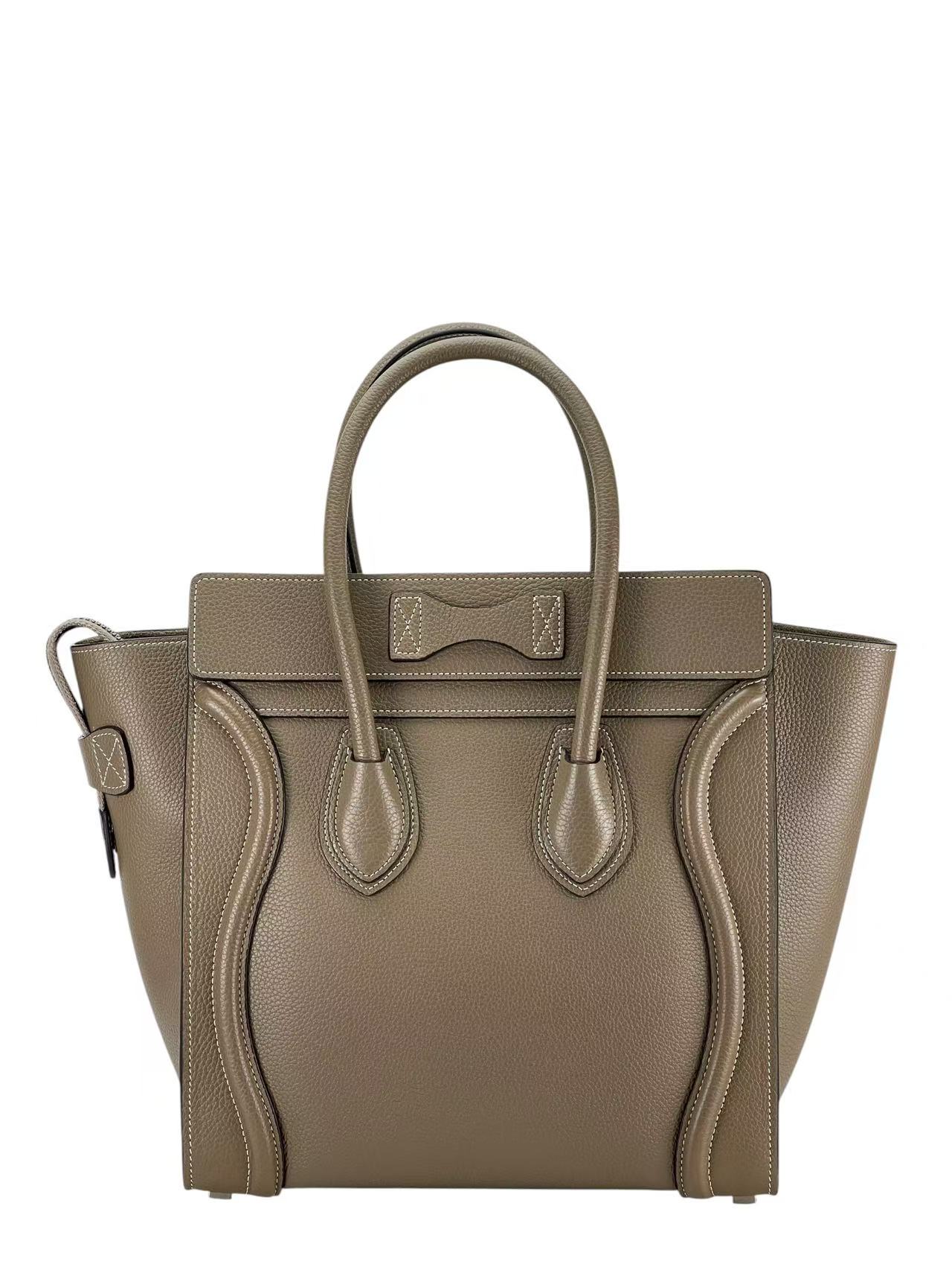 CELINE - Micro Luggage handbag in Drummed Calfskin Grey 