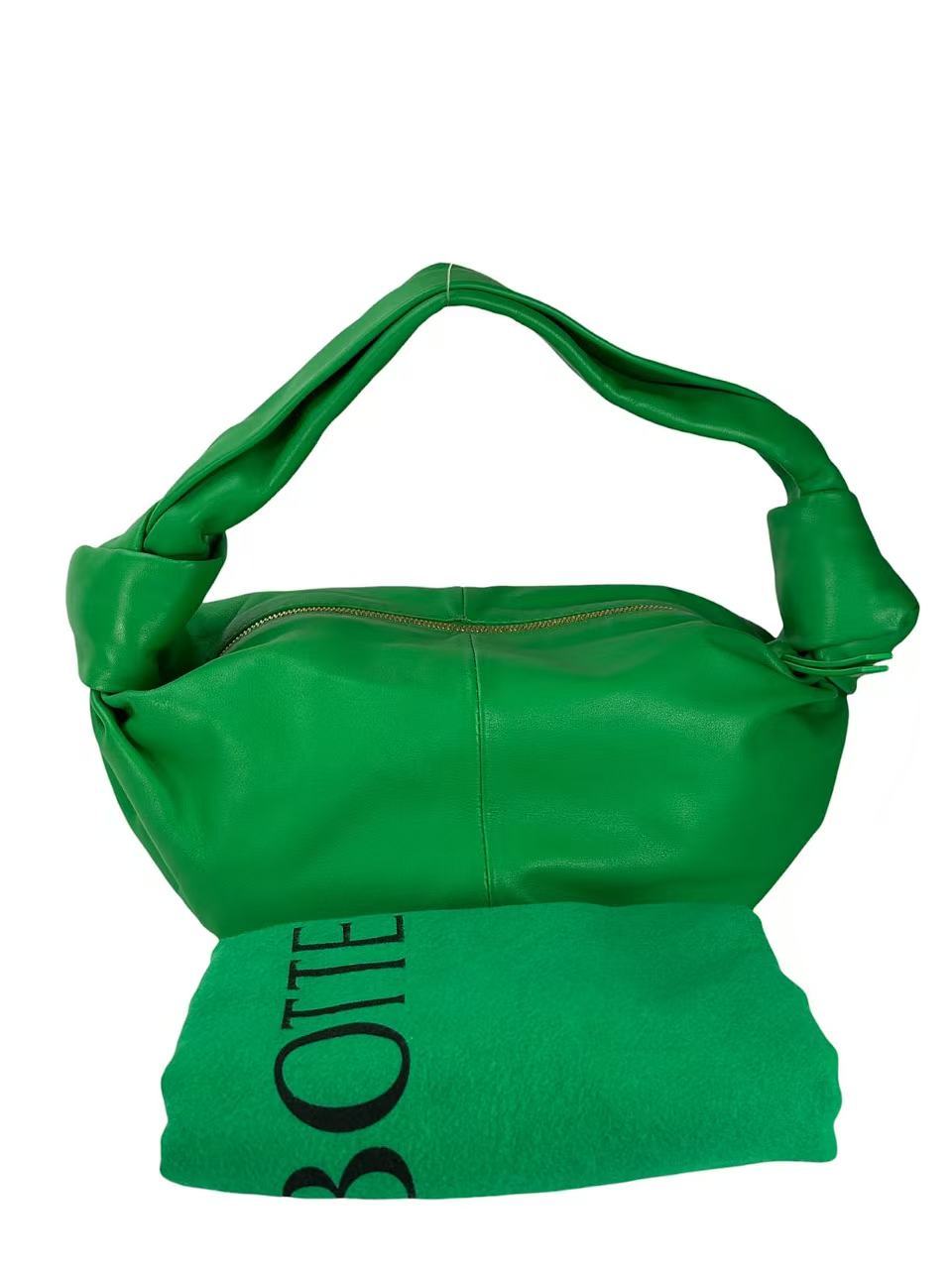 BOTTEGA VENETA - Green Calfskin Double Knot Handbag