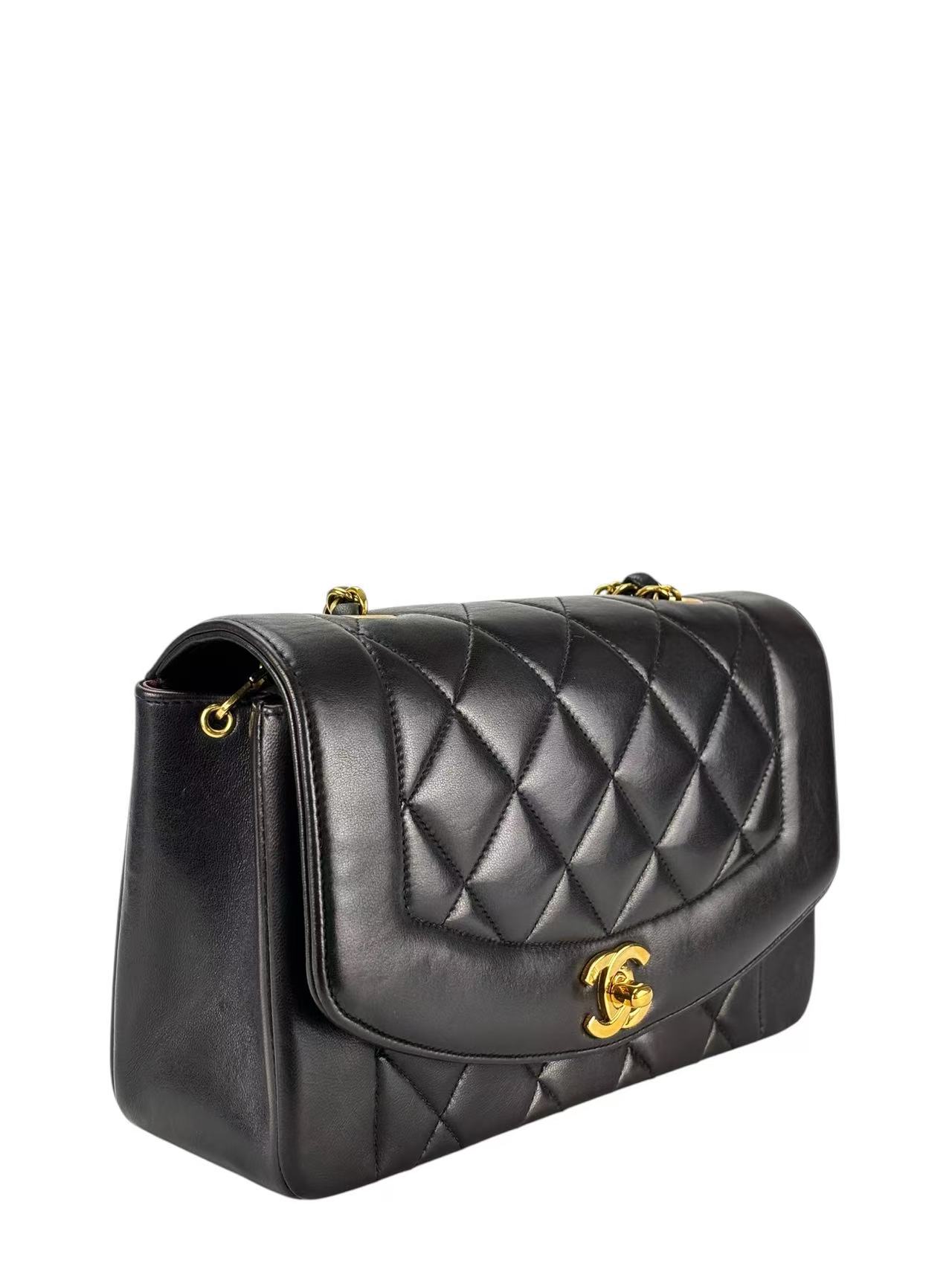 CHANEL - Black Lambskin Small Diana 22 Shoulder Bag