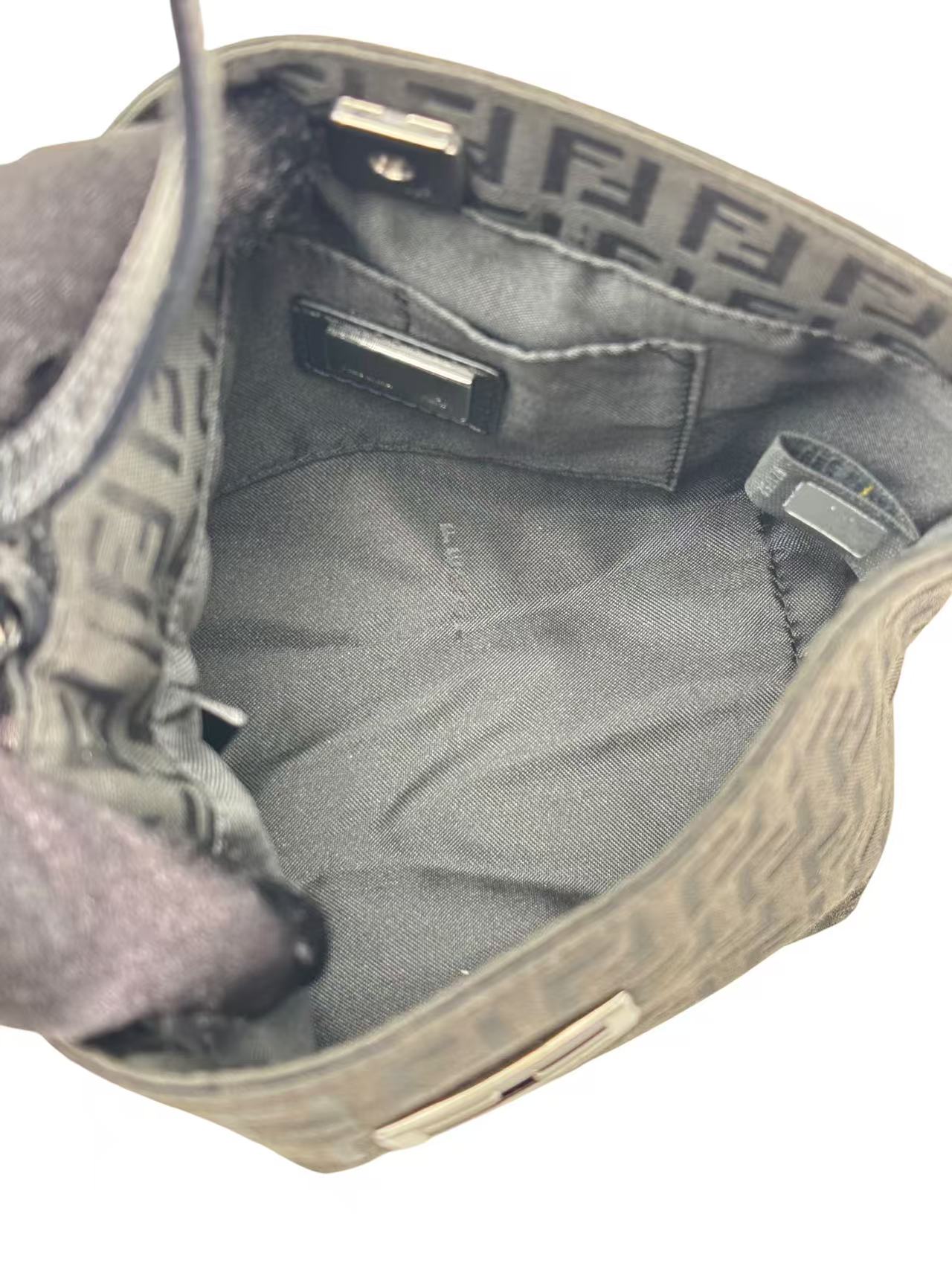 FENDI - Black Canvas Zuccino Handbag Bag