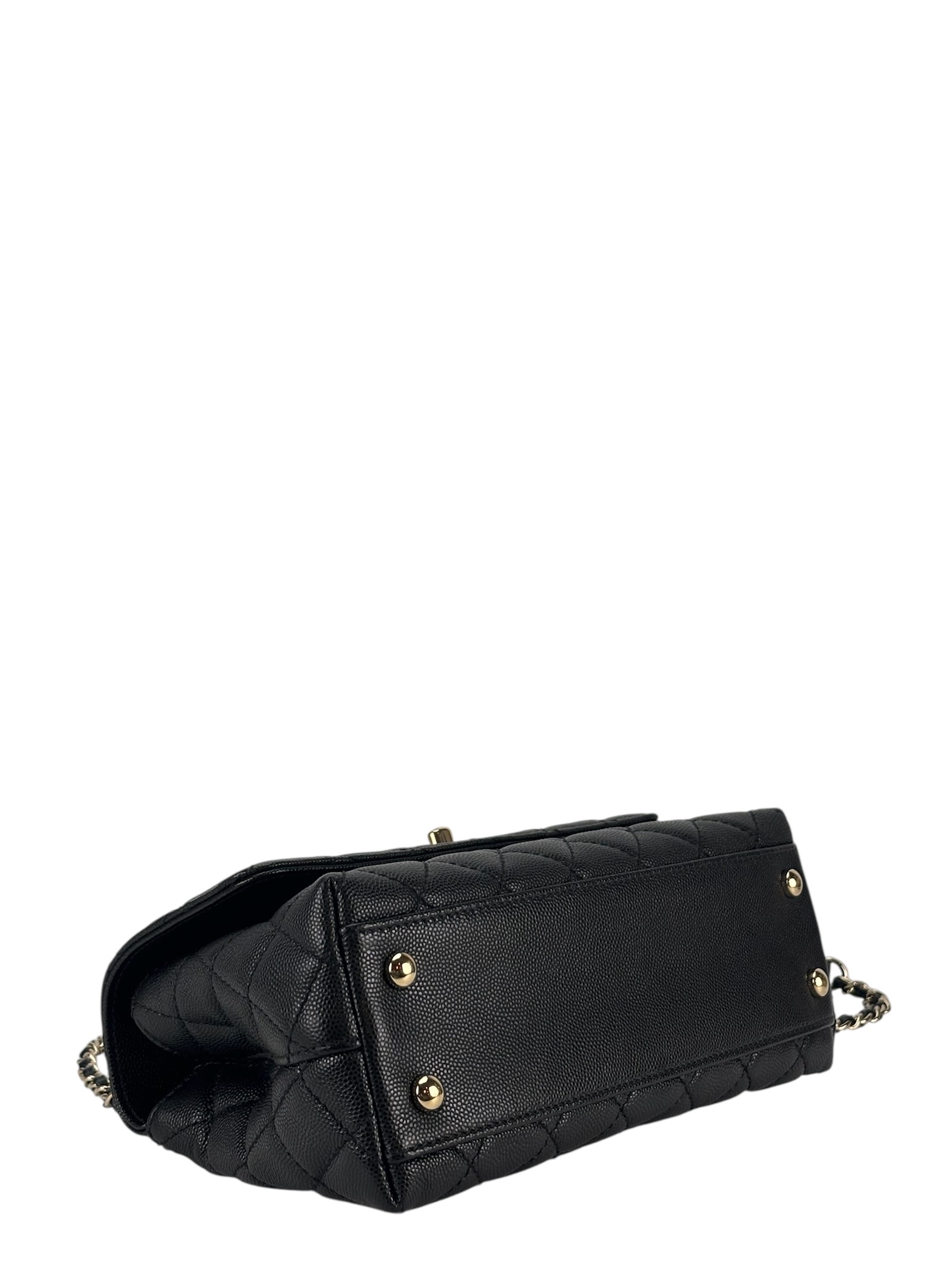 CHANEL - Coco Handle 23A Black Caviar 2way Handbag Gold Hardware