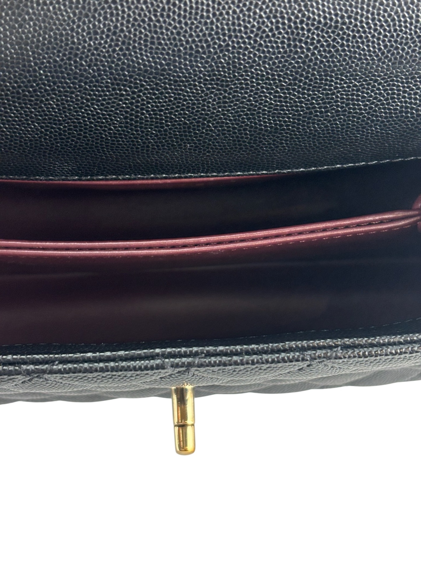 CHANEL - Coco Handle 23A Black Caviar 2way Handbag Gold Hardware