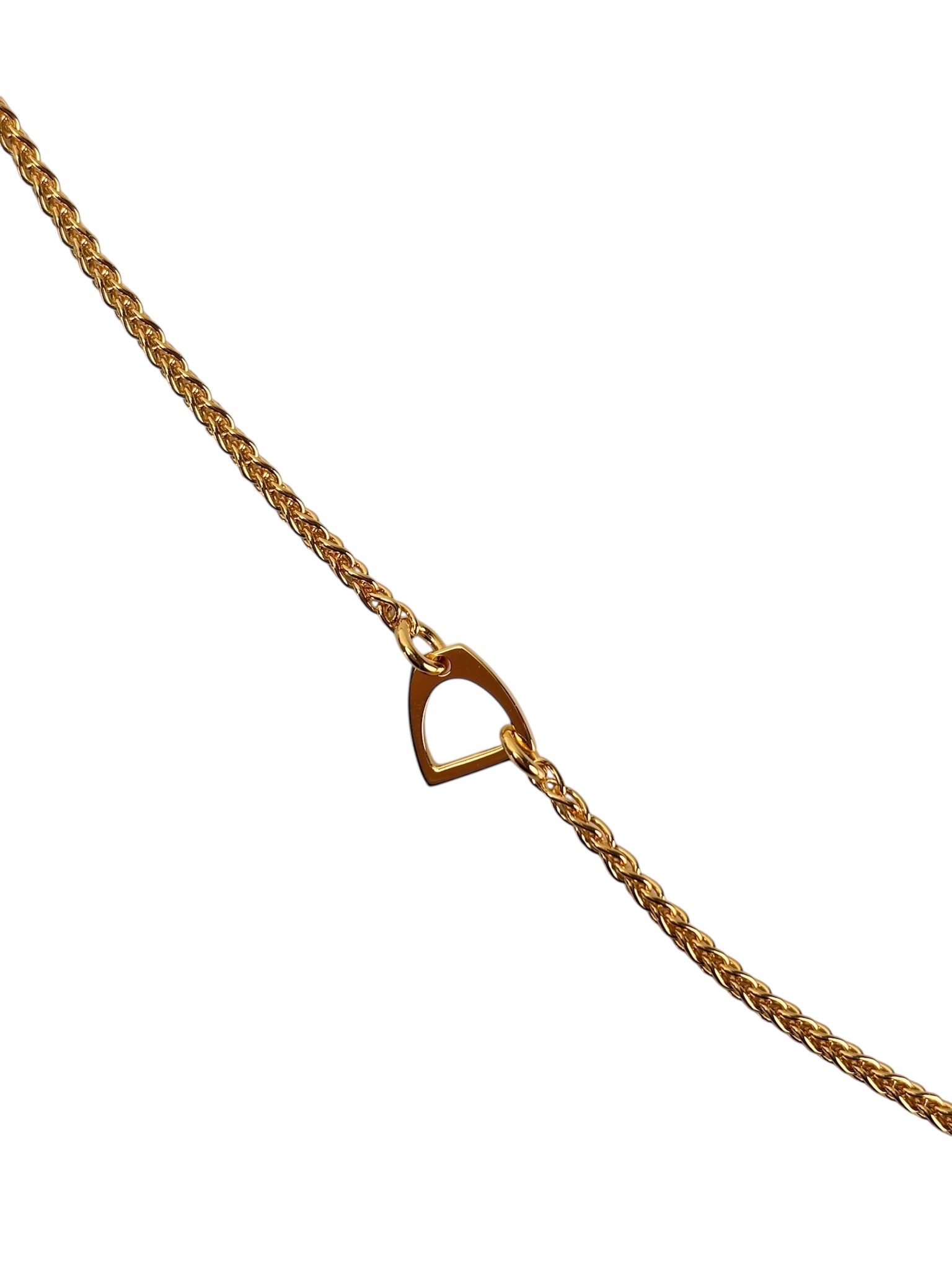 HERMES - Gold Cream White Horse Motif Tonnerre Cheval Necklace