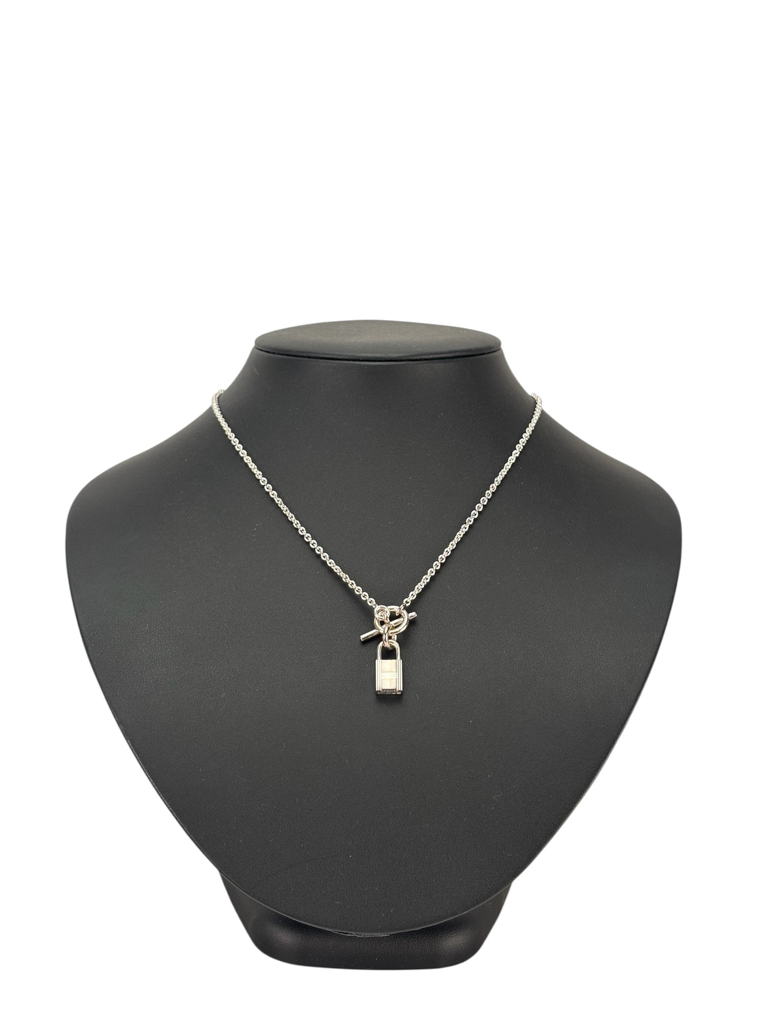 HERMES - 925 Silver Cadenad Padlock Pendant Necklace