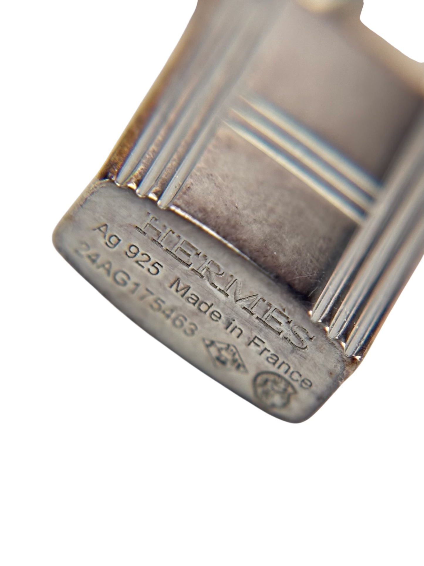 HERMES - 925 Silver Cadenad Padlock Pendant Necklace