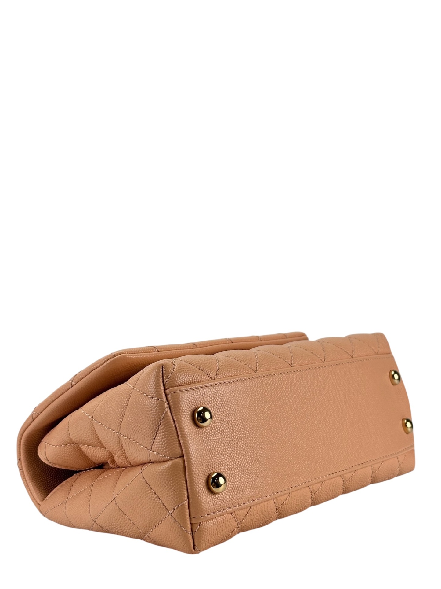 CHANEL - Caviar Skin Coco Handle Handbag Beige