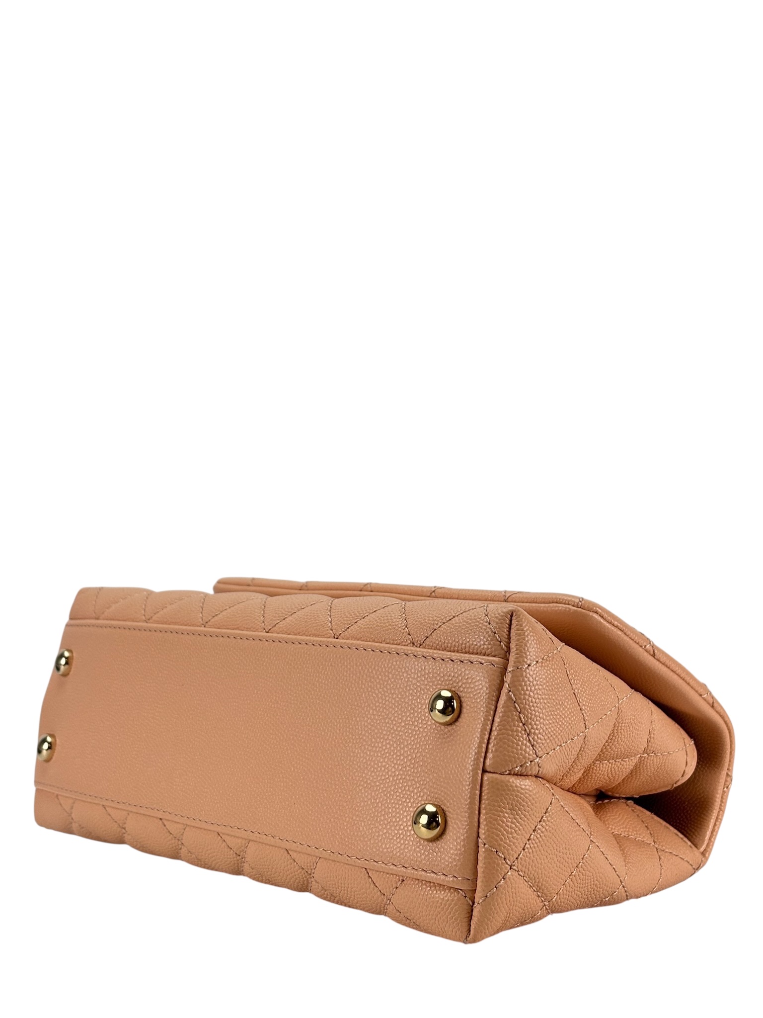 CHANEL - Caviar Skin Coco Handle Handbag Beige