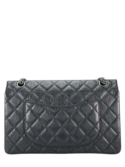 CHANEL - 2.55 Reissue 227 Flap Black Calfskin Ruthenium Hardware