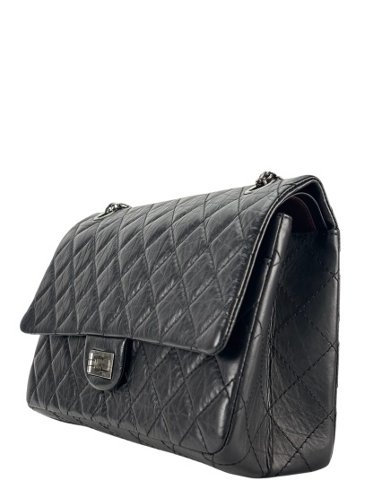 CHANEL - 2.55 Reissue 227 Flap Black Calfskin Ruthenium Hardware