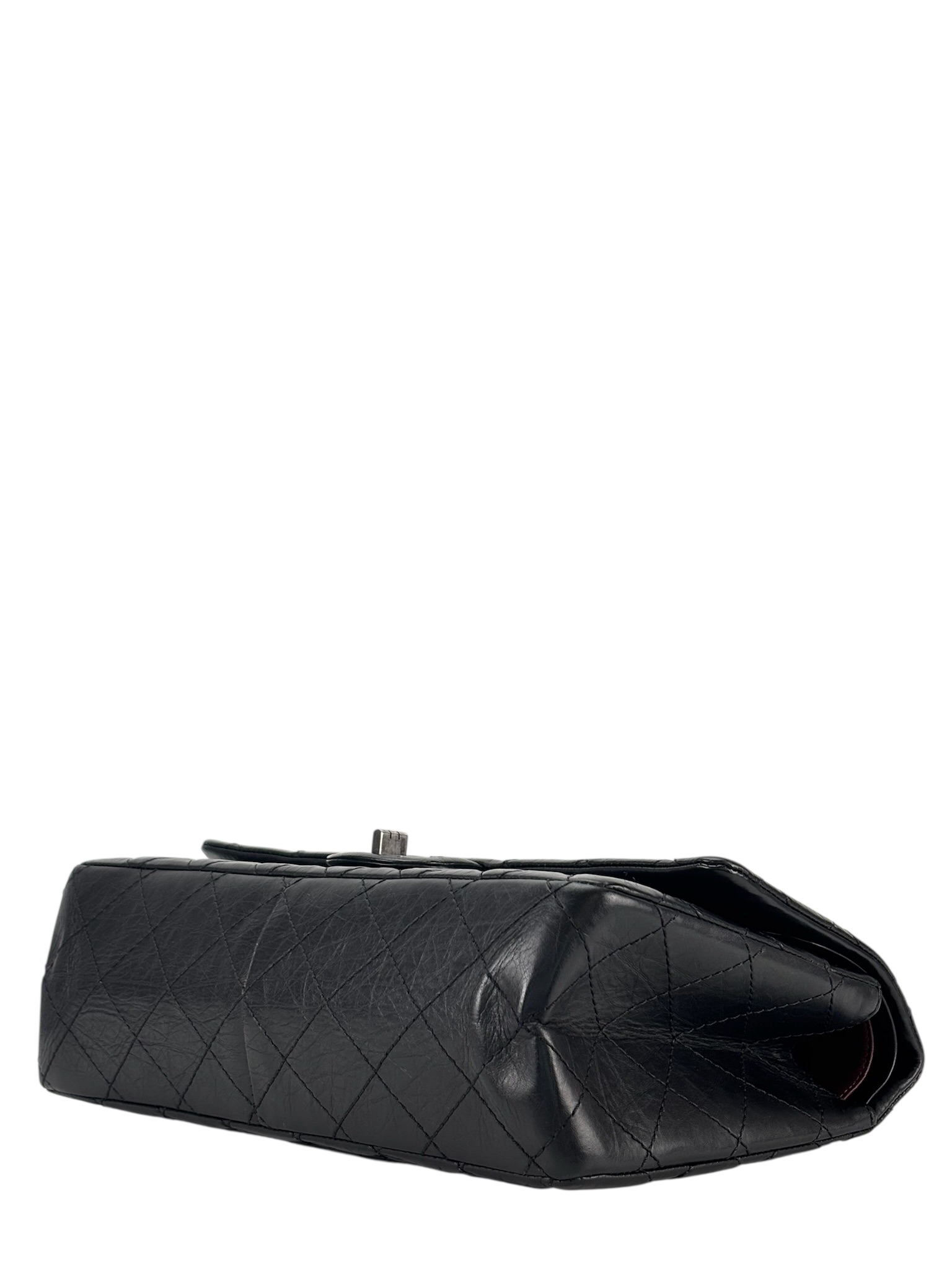 CHANEL - 2.55 Reissue 227 Flap Black Calfskin Ruthenium Hardware