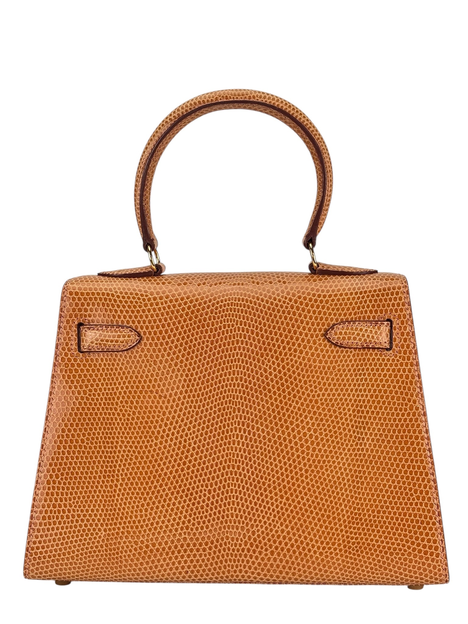 HERMES -  Mini Kelly 20 Orange Clair Niloticus Lizard Gold Hardware