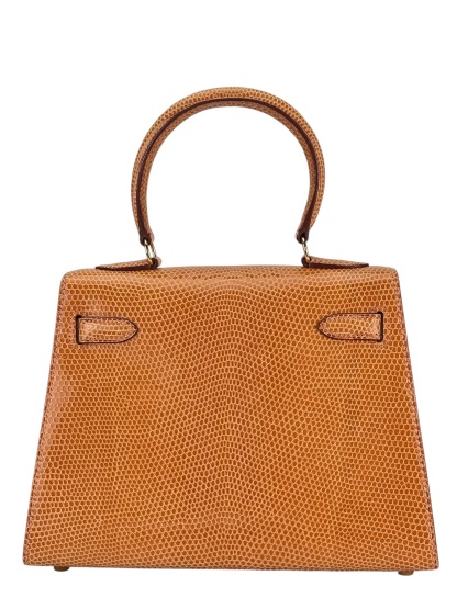 HERMES -  Mini Kelly 20 Orange Clair Niloticus Lizard Gold Hardware