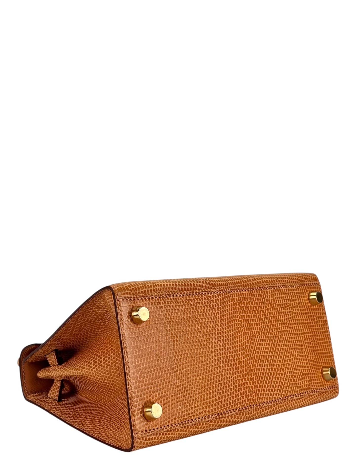 HERMES -  Mini Kelly 20 Orange Clair Niloticus Lizard Gold Hardware