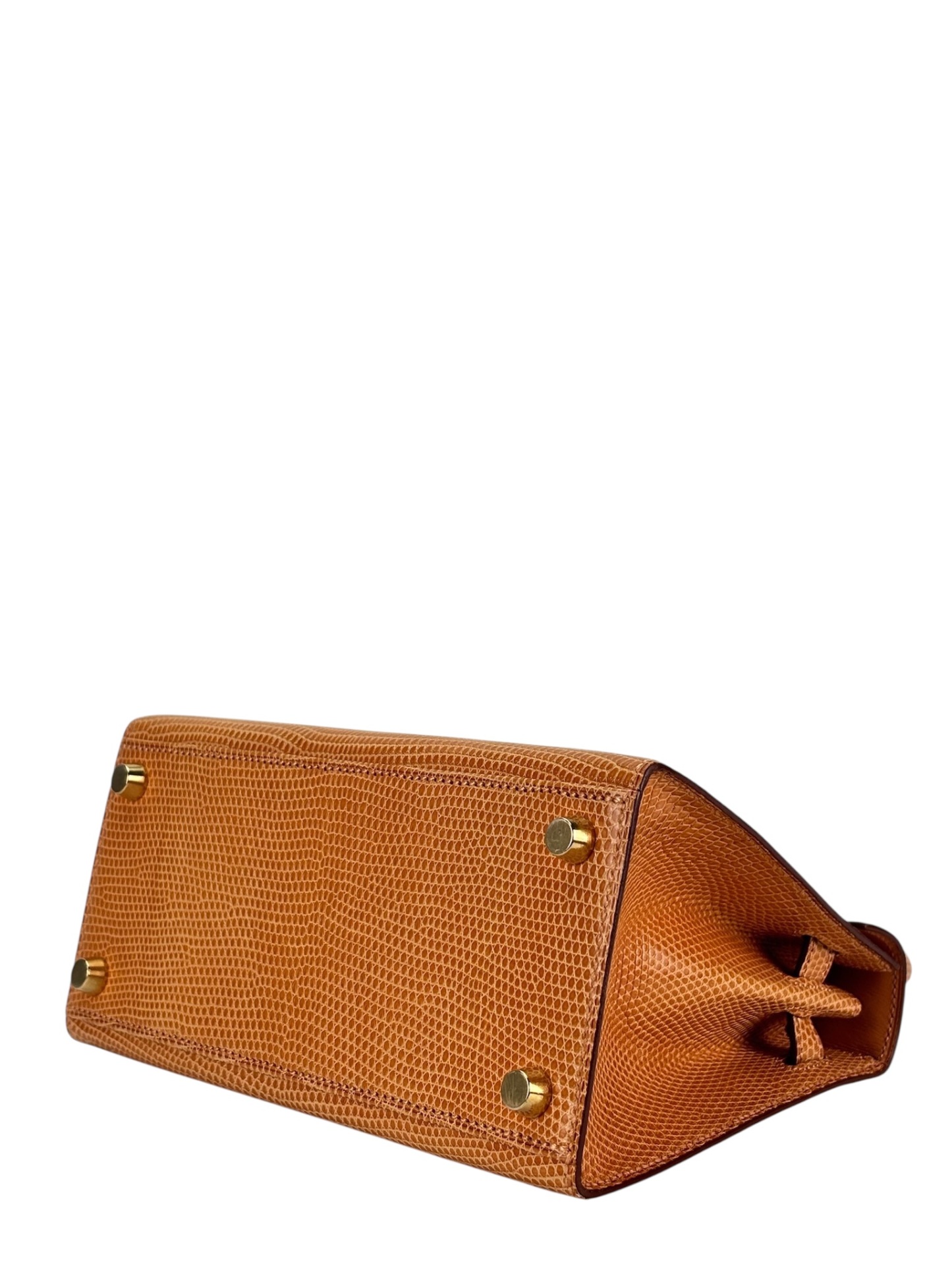 HERMES -  Mini Kelly 20 Orange Clair Niloticus Lizard Gold Hardware