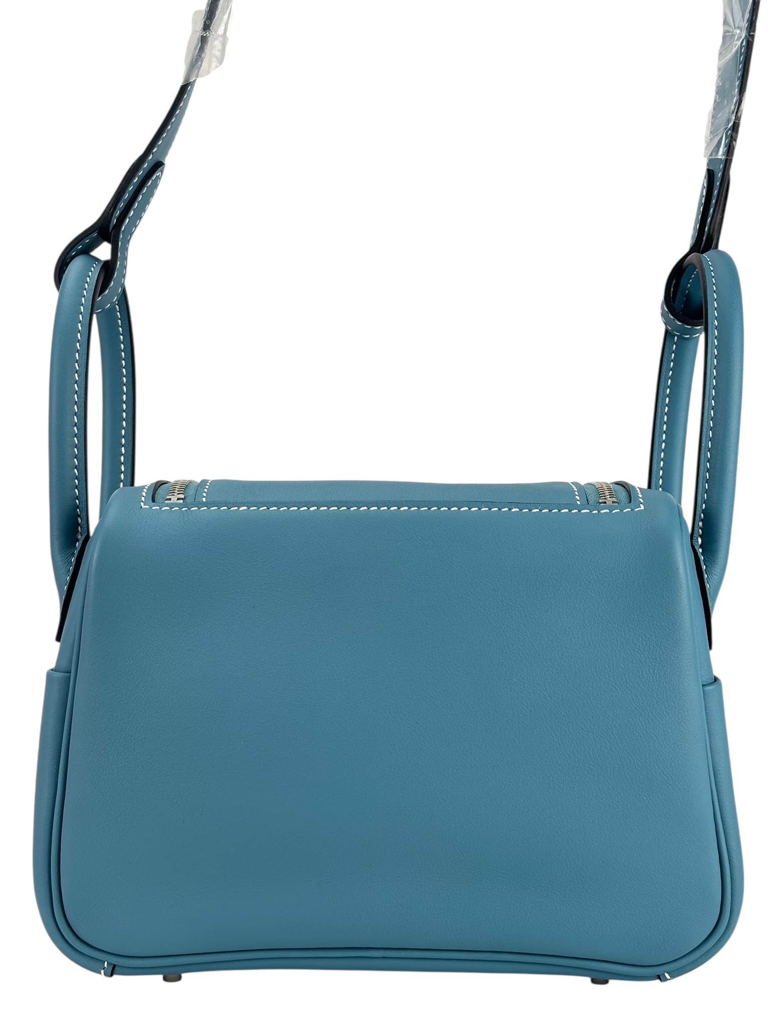 HERMES - Mini Lindy Bleu Jean Swift Palladium Hardware 