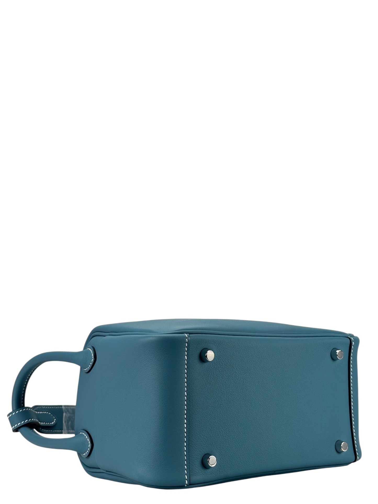 HERMES - Mini Lindy Bleu Jean Swift Palladium Hardware 