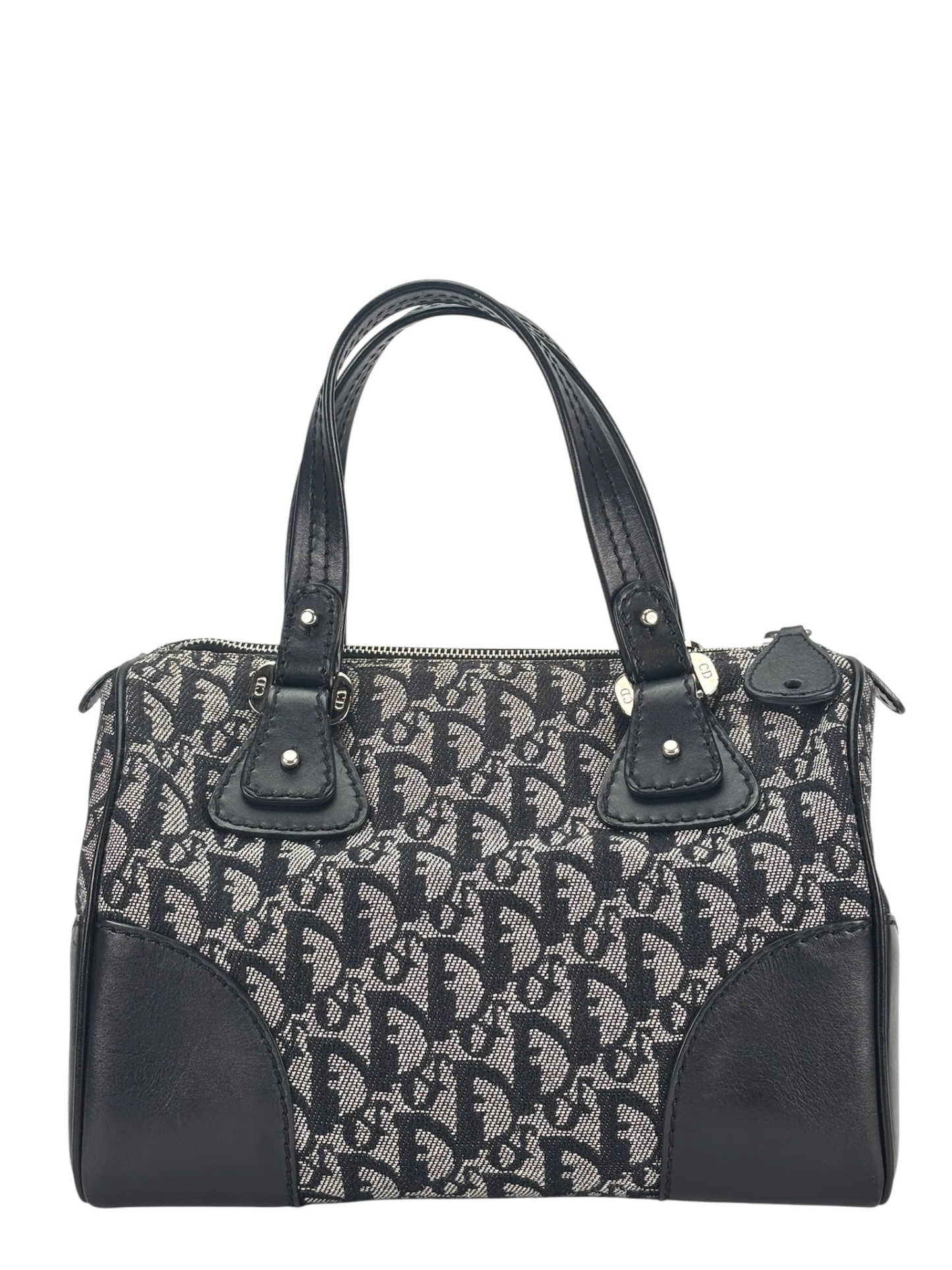 CHRISTIAN DIOR - Navy Trotter Canvas Mini Boston Bag