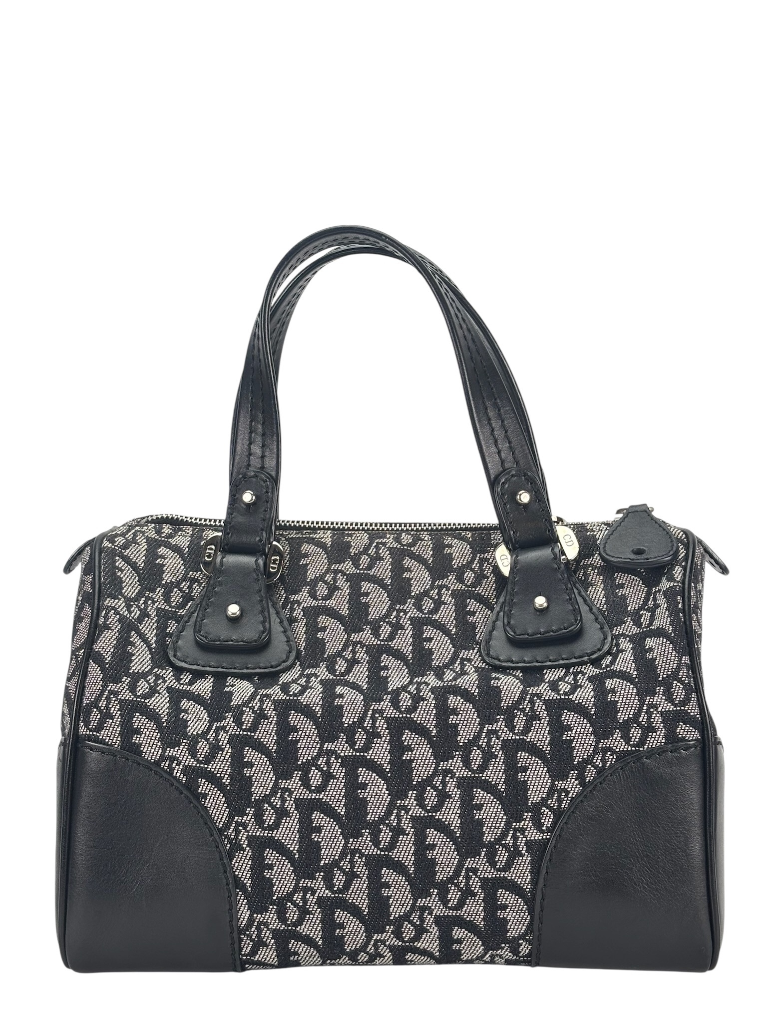 CHRISTIAN DIOR - Navy Trotter Canvas Mini Boston Bag