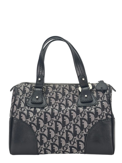 CHRISTIAN DIOR - Navy Trotter Canvas Mini Boston Bag