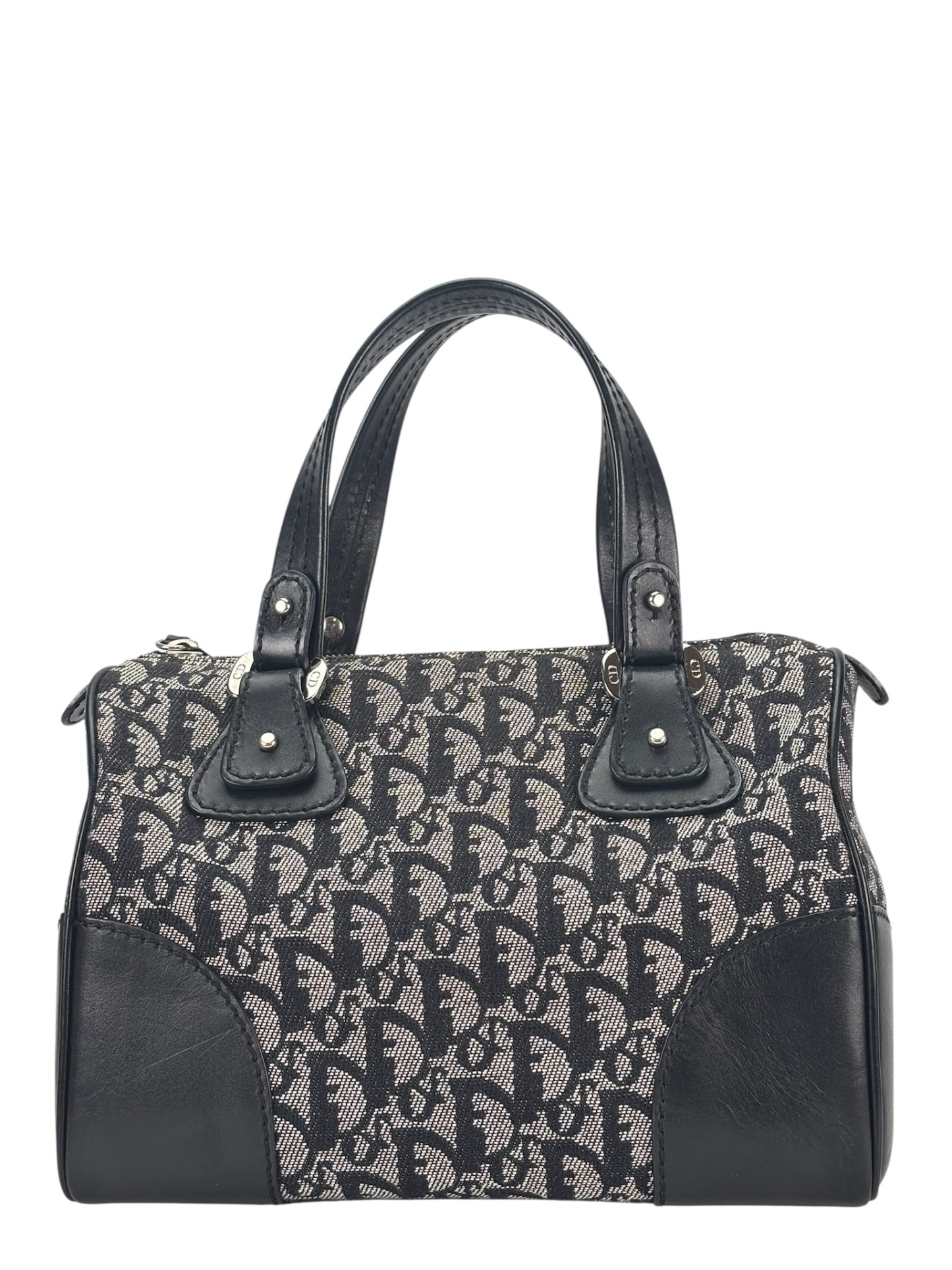 CHRISTIAN DIOR - Navy Trotter Canvas Mini Boston Bag