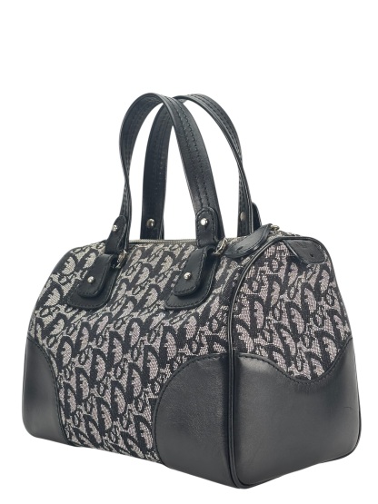 CHRISTIAN DIOR - Navy Trotter Canvas Mini Boston Bag