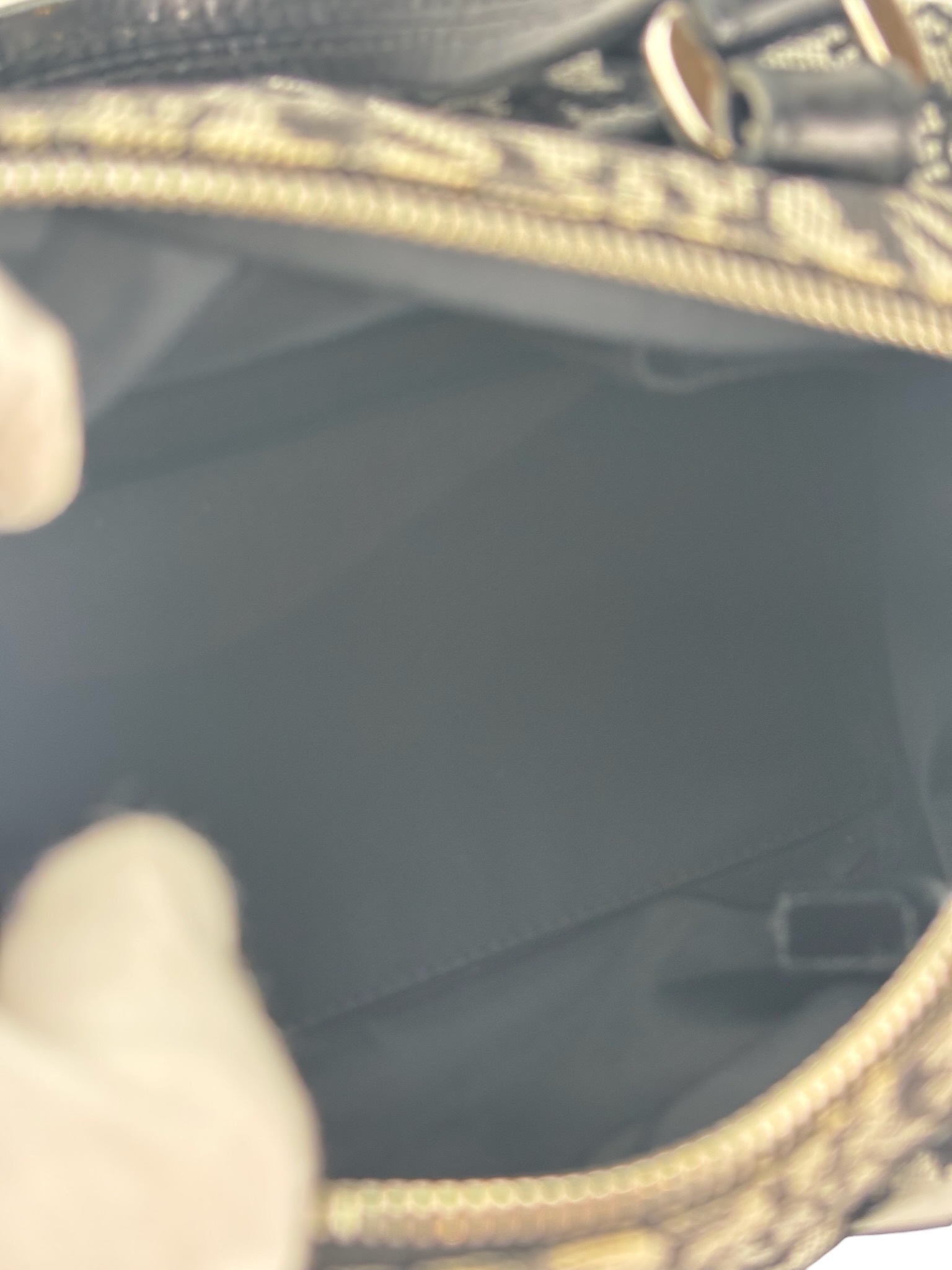 CHRISTIAN DIOR - Navy Trotter Canvas Mini Boston Bag