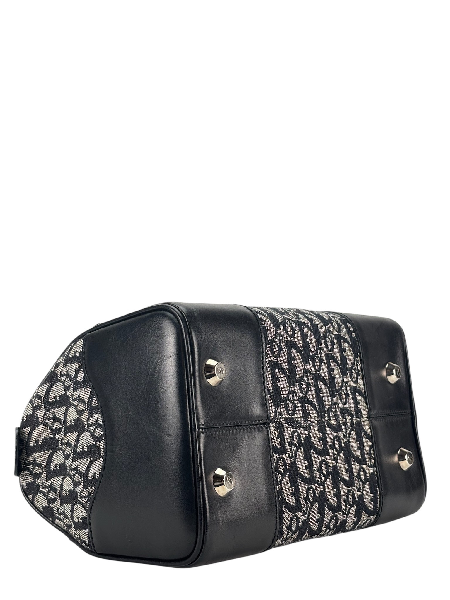 CHRISTIAN DIOR - Navy Trotter Canvas Mini Boston Bag