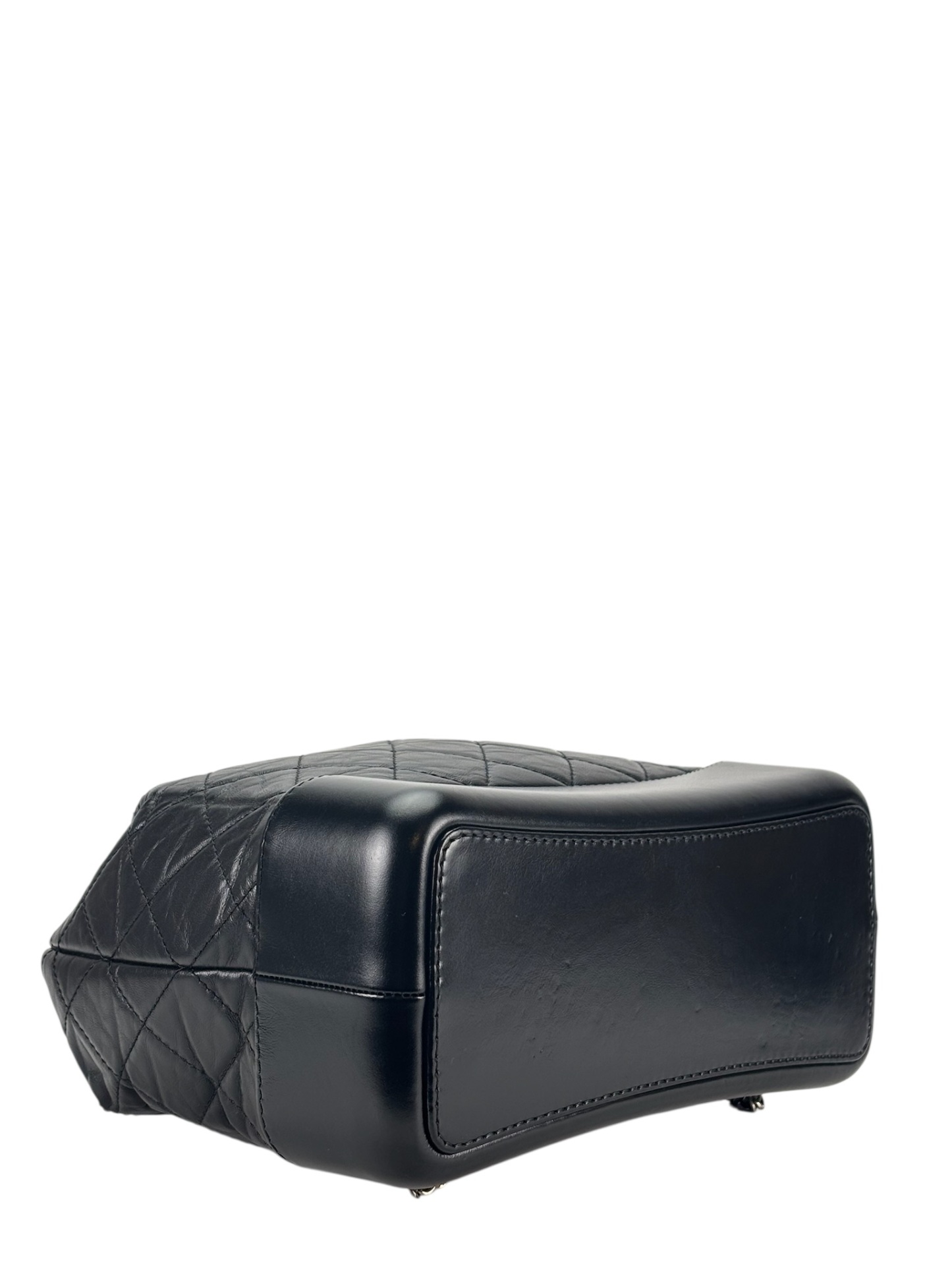 CHANEL - Black Calfskin Gabrielle Silver Hardware Backpack