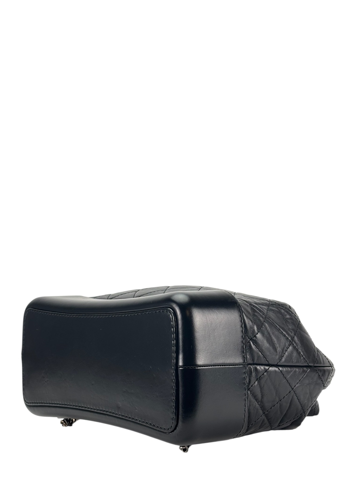 CHANEL - Black Calfskin Gabrielle Silver Hardware Backpack