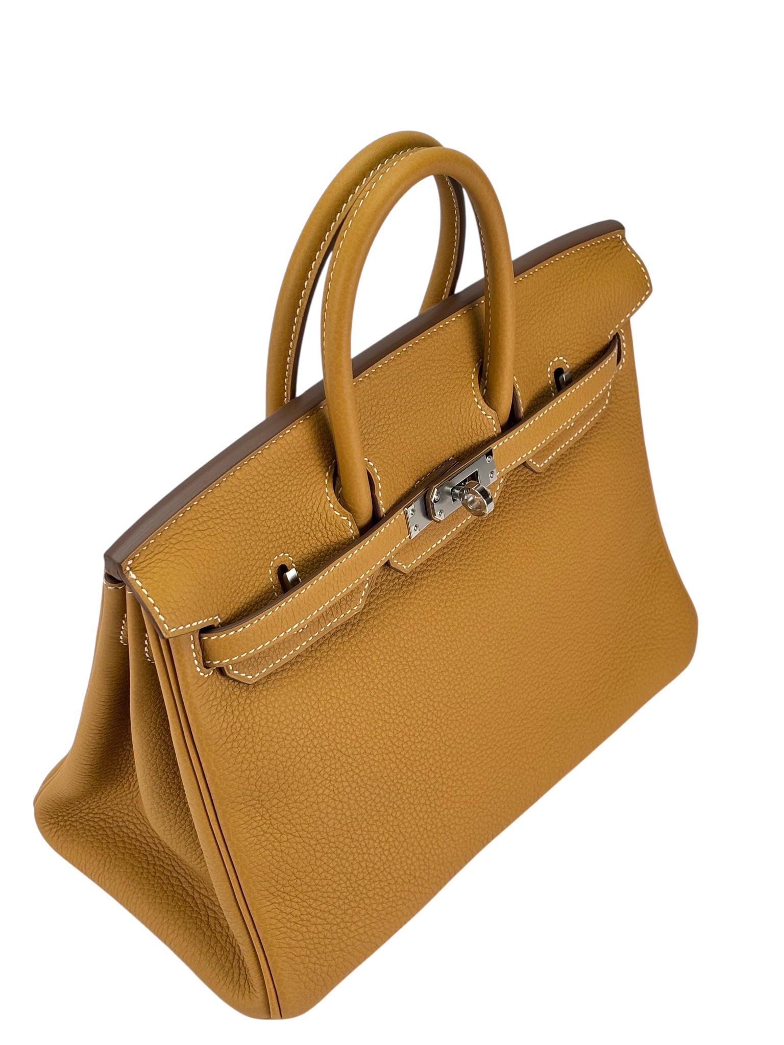 HERMES - Kelly 25 Natural Sable Togo Palladium Hardware   