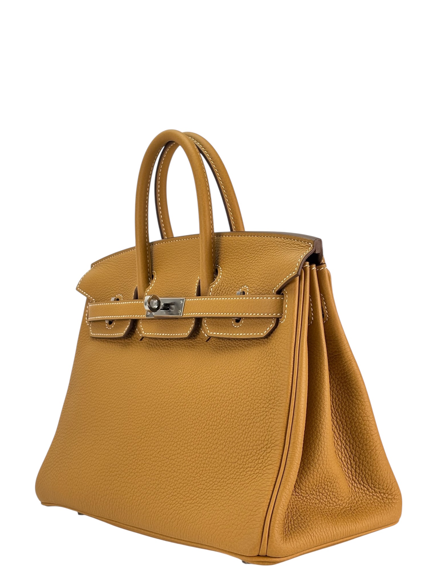 HERMES - Kelly 25 Natural Sable Togo Palladium Hardware   