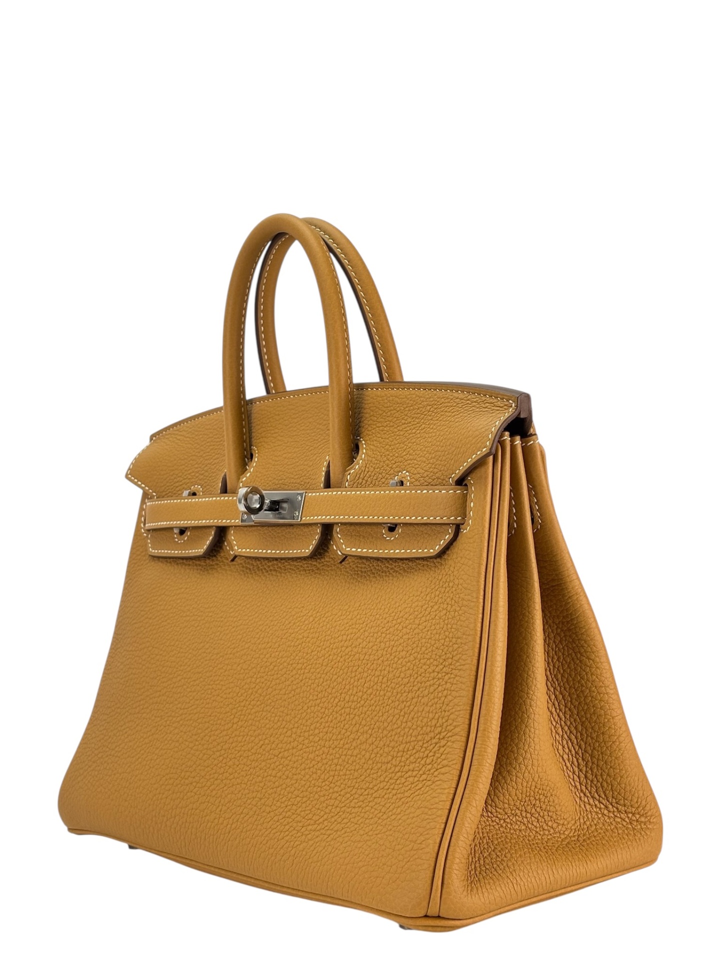HERMES - Kelly 25 Natural Sable Togo Palladium Hardware   